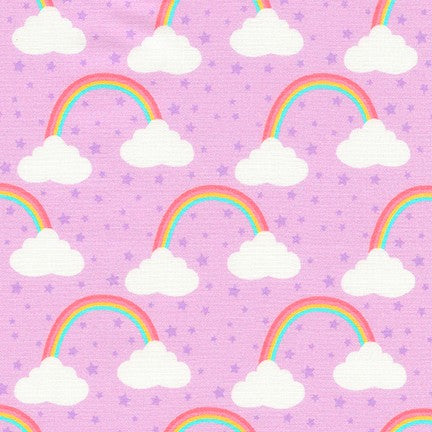 Chasing Rainbows - Princess - Rainbows & Clouds on Background of Purple Stars