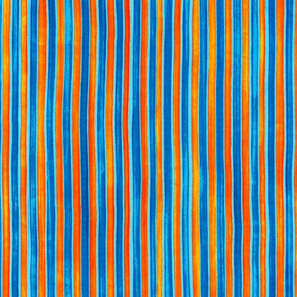 Synchronicity -Tropical - Orange & Blue Stripes
