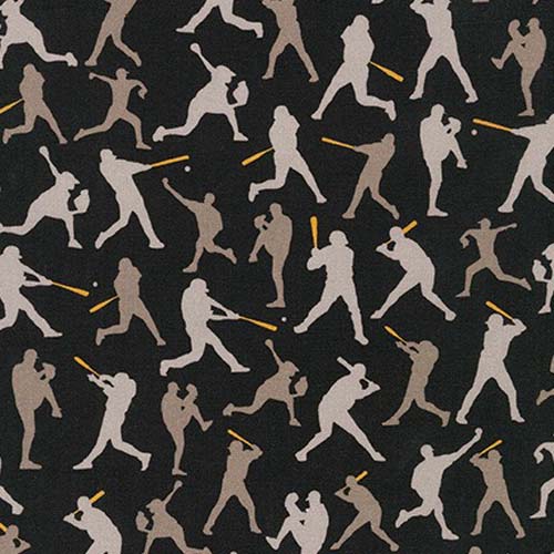 Sports Life - Baseball - Black - silhouetted players batting, throwing, running