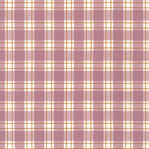 Kitchen Window Wovens - Foxglove - lavender, cream & orange plaid