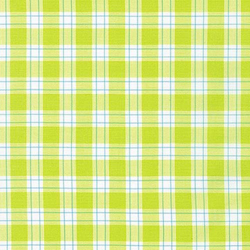 Kitchen Window Wovens - Cactus - yellow green, aqua & white plaid
