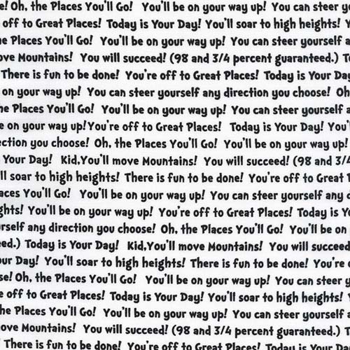 A Little Dr. Seuss - Black - Oh the places you'll go - black text on white