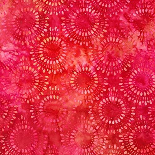 Artisan Batiks: Moodscapes - Red - lighter medallions on bright red