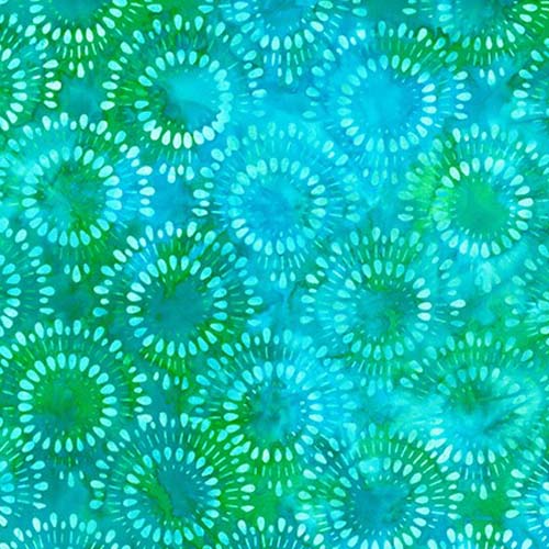 Artisan Batiks: Moodscapes - Turquoise - lighter medallions on turquoise