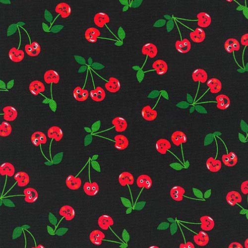 Farm to Table - Cherries - Black - Cherries with faces tossed on black
