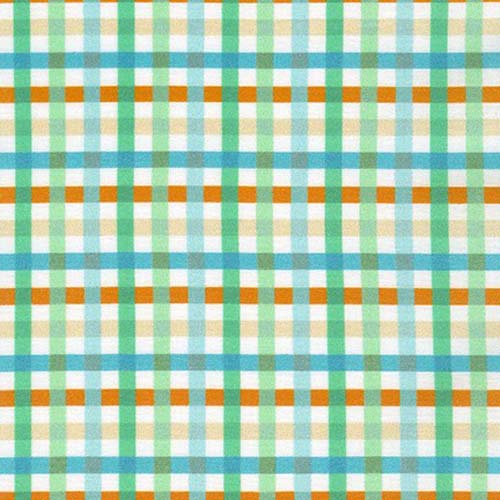 Farm to Table - Plaid - Natural - aqua, green brown plaid on off white