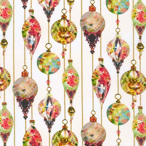 Festive Beauty - Ornaments - Natural - Multi colored ornaments on cream