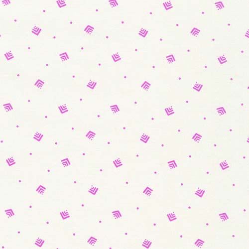 1930 Basic - Geometric - Pansy - purple squares & dots on cream