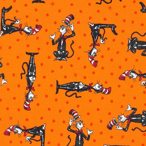 Halloween Growls, Yowls, and Howls - Pumpkin - cat in the hat on orange