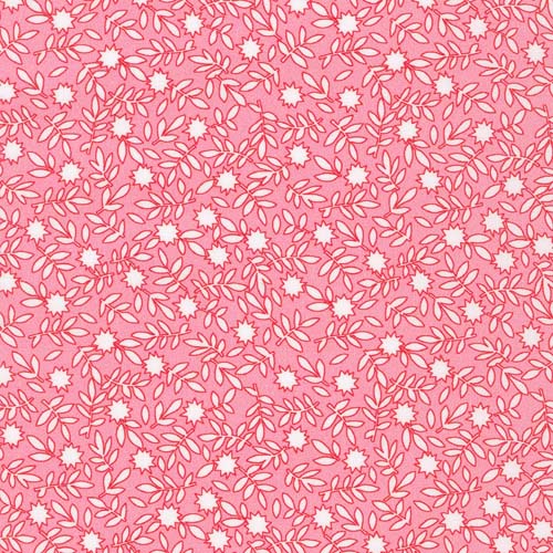 Flowerhouse: All a Flutter -Pink - 30's reproduction -white flowers on pink