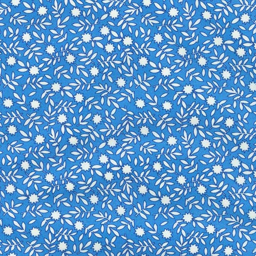 Flowerhouse: All a Flutter -Blue - 30's reproduction -white flowers on blue