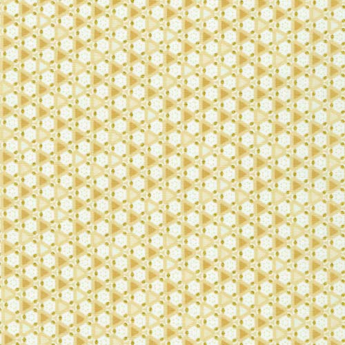 Jaikumari - Cream - white & tan triangles w/gold metallic