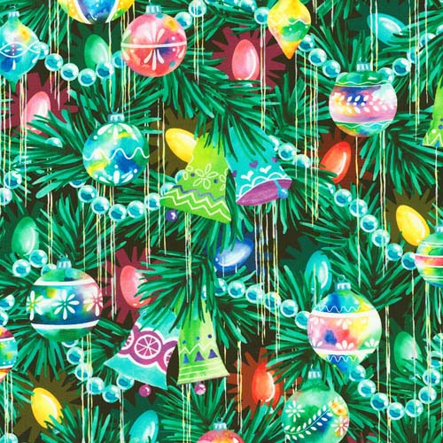 Wishwell: Afterglow - Spruce - ornaments & lights in tree branches