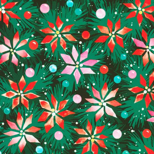 Wishwell: Afterglow - Spruce - Red flowers on green pine boughs