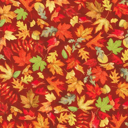 Autumn Cats & Dogs - Orange Spice - Leaves on red orange