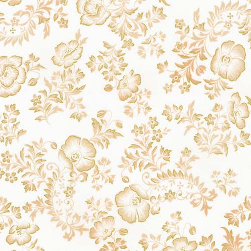 Poppy Hill - Shell -Tan floral on cream w/ gold accents - tone on tone