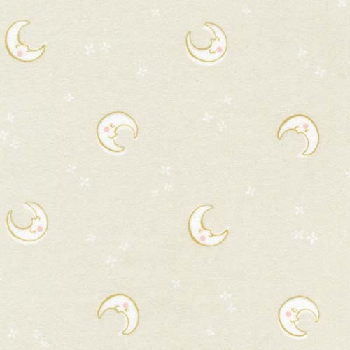 Cozy Cotton Flannel - Over the Moon - Moss- Moons & stars on dk green