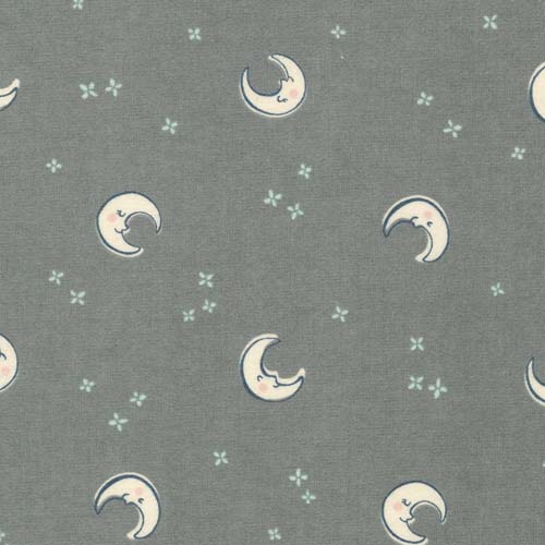 Cozy Cotton Flannel - Over the Moon - Shadow- Moons & stars on dk gray