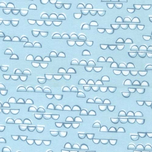Cozy Cotton Flannel - Over the Moon - Sky - white clouds on light blue