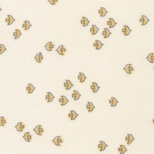 Cozy Cotton Flannel - Over the Moon - Caramel- gold birds on cream