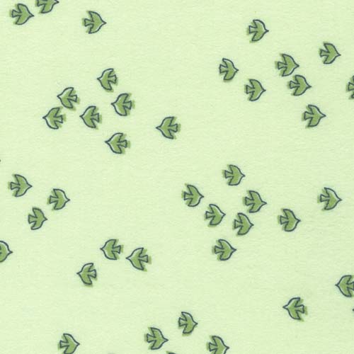 Cozy Cotton Flannel - Over the Moon - Pistachio- green birds on lt green