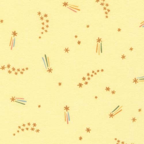 Cozy Cotton Flannel - Over the Moon - Buttercup- shooting stars on yellow