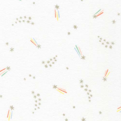 Cozy Cotton Flannel - Over the Moon - Pastel- shooting stars on WHITE