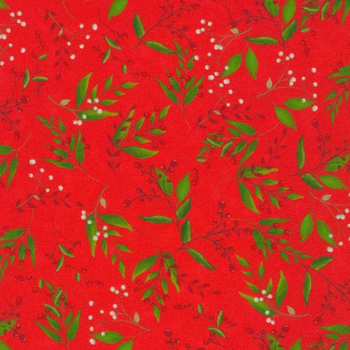 Gnomeland Critters - Red -Tossed berries & leaf sprigs on bright red