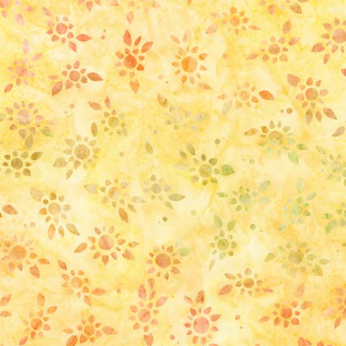 Artisan Batiks: Sun Forest - Apricot - Smaller scattered flowers on apricot