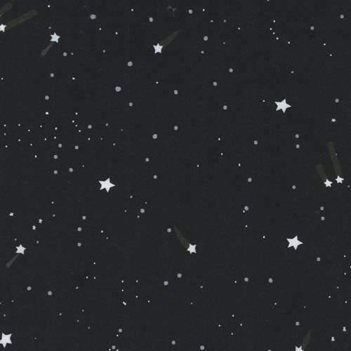 Space Adventure - Black - white stars on black