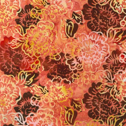 Artisan Batiks: Hermosa - Floral - Honeysuckle-large floral in brown & red