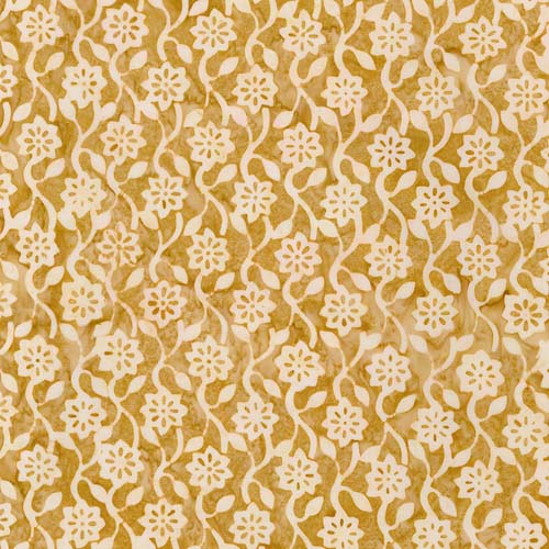Artisan Batiks: Hermosa - Floral Vine Wallpaper - Sand- cream on tan