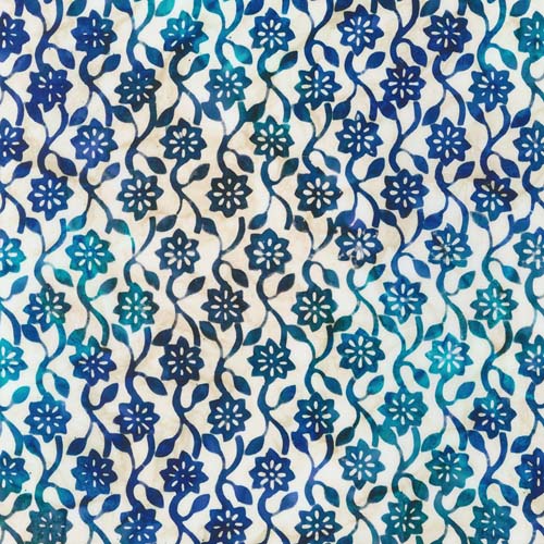 Artisan Batiks: Hermosa - Floral Vine Wallpaper - Marine - blue on pale blue