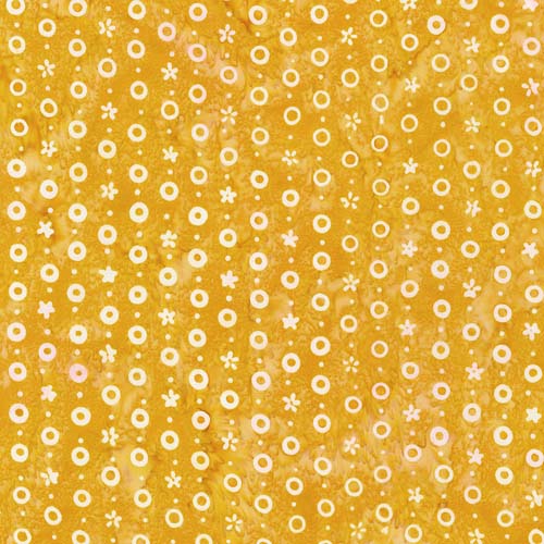 Artisan Batiks: Hermosa - Star & Bubble Stripe - Amber-cream circles on gold
