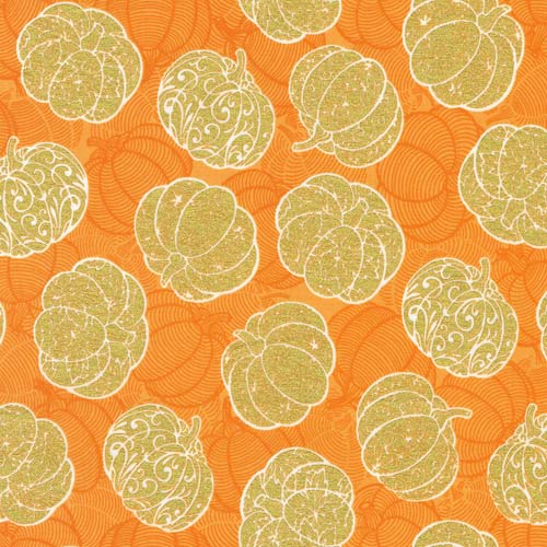 Sweet Pumpkin Spice - Pumpkins - Orange - gold pumpkins on orange