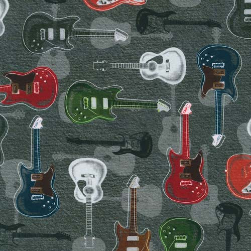 Man Cave - Guitars - Charcoal - multi colored guitars on dark gray