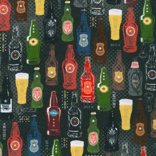 Man Cave - Beer Bottles - Charcoal - multi colored beer bottles on dark gray