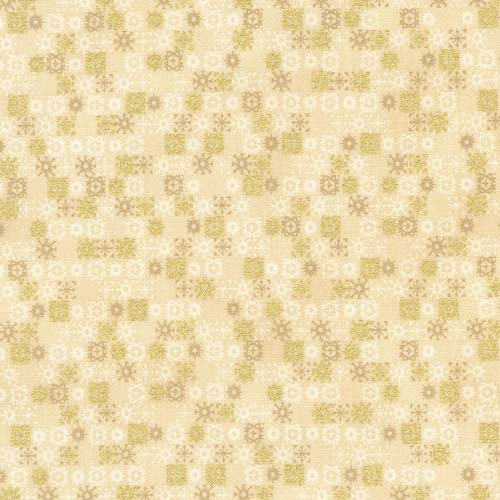Traditional Trimmings - Metallic Gold Geometric - Cream - tiny squares