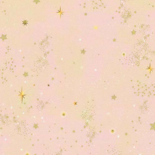 Holy Night - Starry Sky - Peach -  stars on peach w/gold metallic