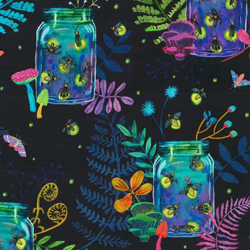 Garden Lights - Bug Jars - Starry Night - Fireflies in jars on dark blue