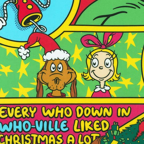 How the Grinch Stole Christmas - PANEL 2/3yd. - Colorful Grinch & Christmas