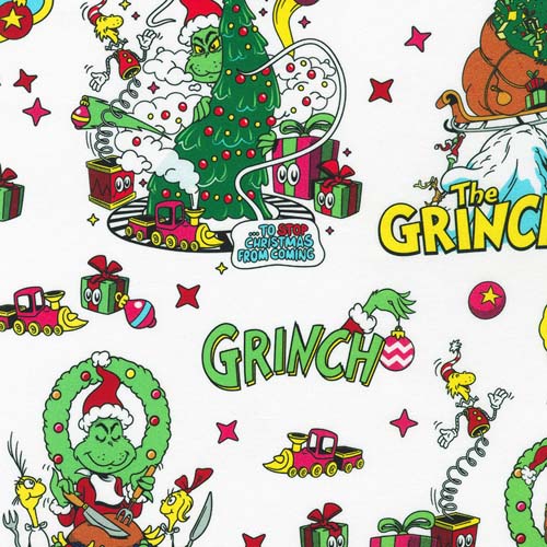 How the Grinch Stole Christmas- Grinch Eve - White - grinch & trees on white