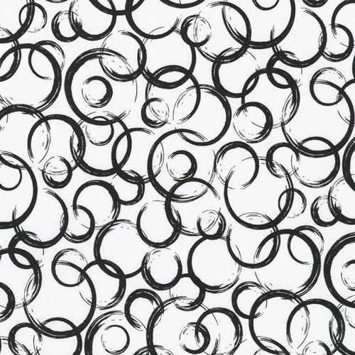 Inkwell - Glass Rings - White - black interlocking rings on white