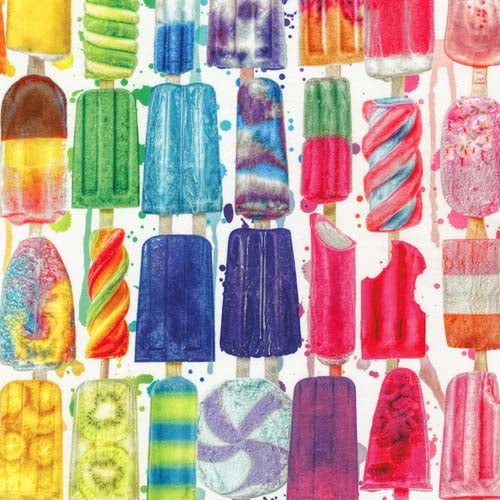 Sweet Tooth - Popsicles Stripe- Rainbow - rows of colored popsicles