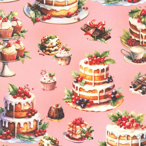 Frosted - Christmas Cakes - Pink - Cakes & cupcakes on pink