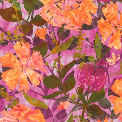 Potpourri - Thistle - layered floral in peaches & raspberry