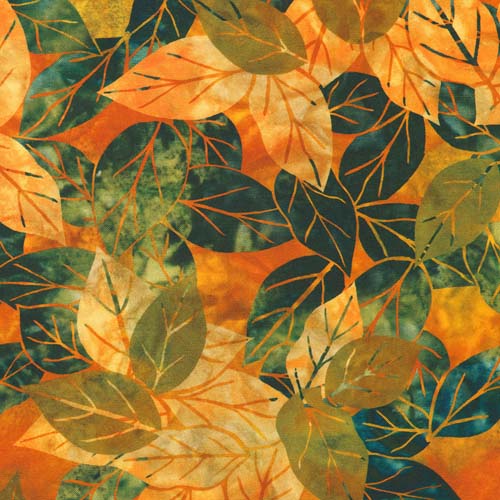 Potpourri - Pumpkin - green leaves on orange