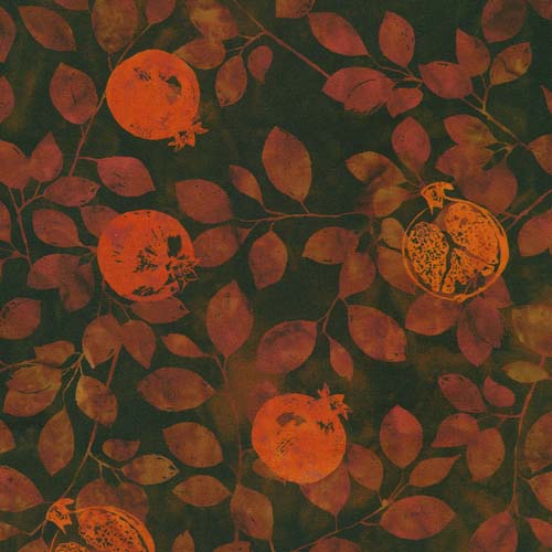 Potpourri - Aubergine - dk orange fruit & leaves on dark purple
