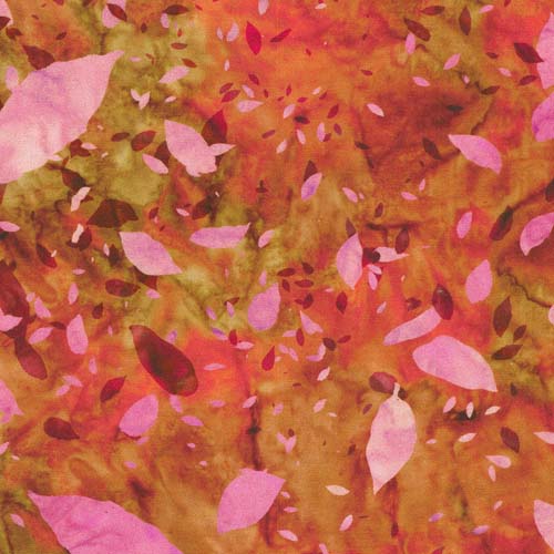 Potpourri - Blossom - leaves in maroon & pinks on oranges
