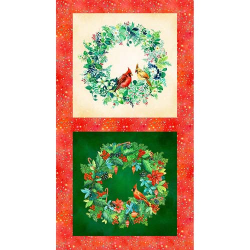 Festive Delight - 24in. PANEL - Wreath